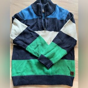Janie and Jack Striped Sweater - Blue, Green, Black, Cream